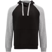 Czarny-Szary melanż - Badet dwukolorowa bluza z kapturem unisex