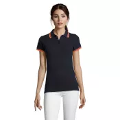 Polo damskie z piki 200 g/m² Sol's PASADENA WOMEN French Navy/Neon Orange