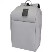 Jasnoszary - SMART plecak na laptopa 15” wykonany z materiałów z recyklingu (certyfikat GRS), o pojemności 18 litrów