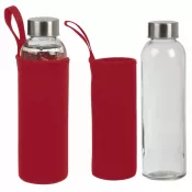czerwony - Butelka reklamowa szklana 500 ml Klagenfurt