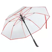 czerwony - Przezroczysty parasol reklamowy VIP