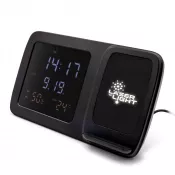 czarny - Ładowarka bezprzewodowa 5W-15W Exclusive Collection, wielofunkcyjny zegar cyfrowy | Isha