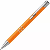 pomarańczowy - Długopis metalowy z 3 srebrnymi ringami