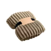 Koc polarowy RPET w paski 130x170 cm 450 g/m² NIEVE Khaki