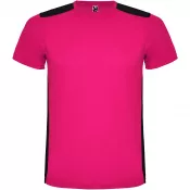 Czarny-Fuksja - Detroit sportowa koszulka unisex z krótkim rękawem