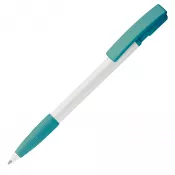 biało / turkusowy - Długopis plastikowy Nash Grip