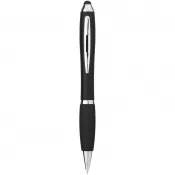 Czarny - Długopis z kolorowym stylusem i czarnym uchwytem Nash