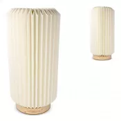 Składana papierowa lampa LED Coollux Aurora Tall na drewnianej podstawie, 32 cm