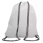 biały - Plecak promocyjny na sznurkach poliestrowy, 33.5 x 42 cm