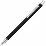 czarny - Długopis metalowy z powierzchnią soft touch