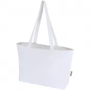 Biały - Torba bawełniana 320 g/m², 47x11x30,5cm Ningbo, zapinana na suwak