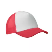 Czapka trucker 5-panelowa 150 g/m² BUBBLE Bialy/Czerwony