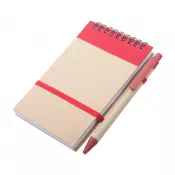 czerwony - Ecocard notatnik
