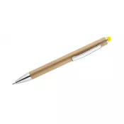 żółty - Długopis bambusowy z touch pen-em TUSO