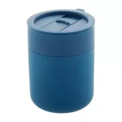 niebieski - Ceramiczny kubek podróżny pokryty silikonem 300 ml Liberica