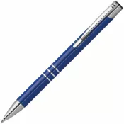 niebieski - Długopis metalowy z 3 srebrnymi ringami