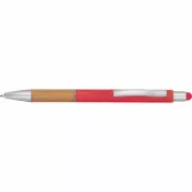 czerwony - Długopis aluminiowy touch pen Tripoli