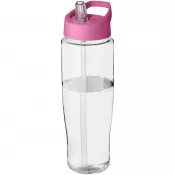 Przezroczysty-Różowy - Bidon H2O Tempo® o pojemności 700 ml z wieczkiem z słomką