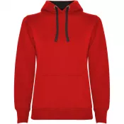 Red / Black - Damska bluza z kapturem 280 g/m² Roly Urban Women