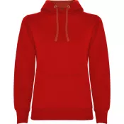 Czerwony - Damska bluza z kapturem 280 g/m² Roly Urban Women