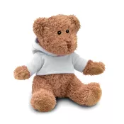 Miś pluszowy w bluzie z kapturem JOHNNY Bialy