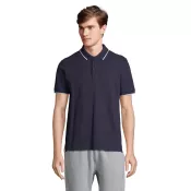 Koszulka polo unisex z prążkiem Sol's PALERMO Francuski Granatowy/biały