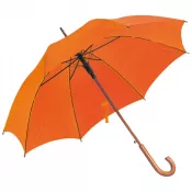 pomarańczowy - Parasol automatyczny z drewnianą rączką, śr. 105 cm