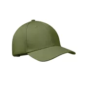 Czapka z daszkiem 6-panelowa 280 g/m² BAHAMAS Zieleń Wojskowa