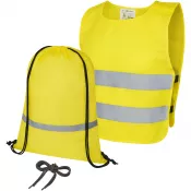 Neonowy żółty - Ingeborg zestaw zwiększający bezpieczeństwo i widoczność dla dzieci w wieku 7-12 lat