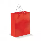 czerwony - Papierowa torba średnia 24x30x10 cm