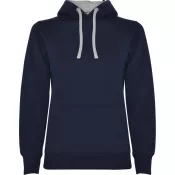 Marl Grey-Navy Blue - Damska bluza z kapturem 280 g/m² Roly Urban Women
