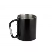 czarny - Kubek z recyklingowanej stali nierdzewnej VIVO 250 ml