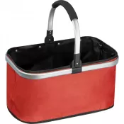 czerwony - Koszyk na zakupy z aluminiowymi rączkami