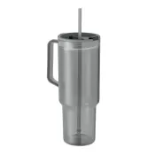 Kubek z RPET ze słomką 1200 ml MUGORA Przezroczysty Szary