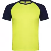 Fluor Yellow-Navy Blue - Indianapolis sportowa koszulka dziecięca z krótkim rękawem