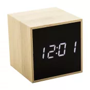 naturalny - Boolarm bambusowy zegar z alarmem