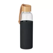 Butelka szklana 500 ml w silikonowym etui CHAI Czarny