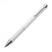 biały - Długopis metalowy z końcówką do ekranów dotykowych