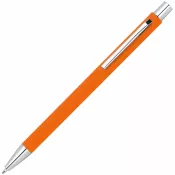 pomarańczowy - Długopis metalowy z powierzchnią soft touch