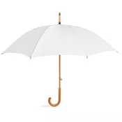 Parasol automatyczny 23,5" z drewnianą rączką CUMULI Bialy