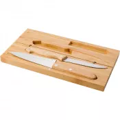brązowy - Bambusowy zestaw noży