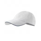 Biały - Reklamiowa czapka z daszkiem Malfini SANDWICH 6P 306