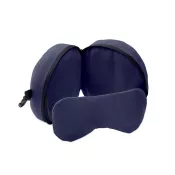 Poduszka podróżna 2 w 1 z maską na oczy SOFT NUIT Niebieski