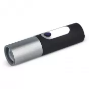 czarny - Akumulatorowa latarka LED 10W z funkcją zoom 300lm