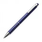 niebieski - Długopis metalowy z końcówką do ekranów dotykowych