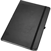 czarny - Notatnik A5 w linie z PU z recyklingu CLEO