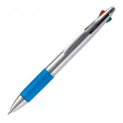 srebrno / niebieski - Długopis 4-kolorowy