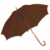 brązowy - Parasol automatyczny z drewnianą rączką, śr. 105 cm