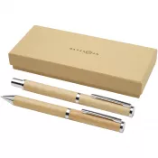 Natural - Apolys zestaw upominkowy obejmujący długopis bambusowy i pióro kulkowe 