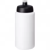 Biały-Czarny - Bidon Baseline® Plus o pojemności 500 ml ze sportowym wieczkiem i uchwytem